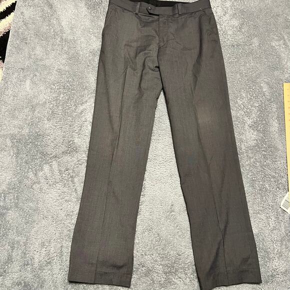 John Varvatos Pants Mens 34 Tricot Dress Slacks Trousers Gray - Picture 1 of 10